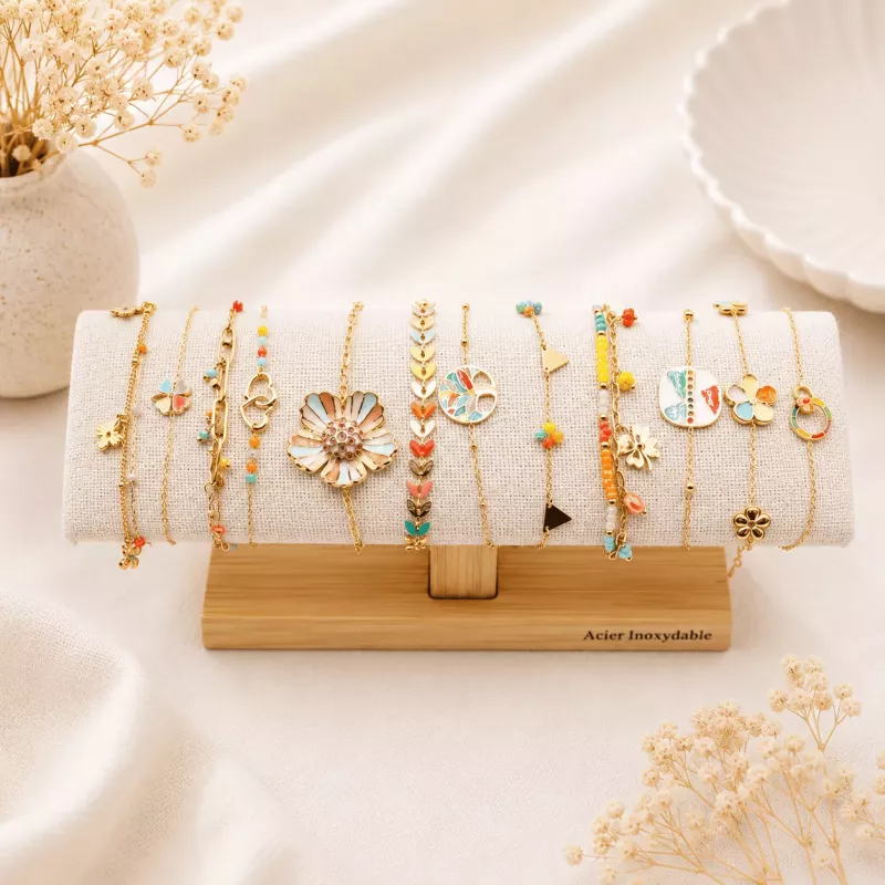 copy of Pack de 12 bracelets acier - argenté noir